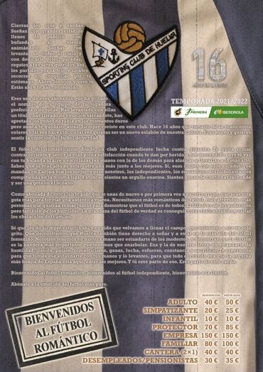 'Bienvenidos al fútbol romántico', lema de la campaña de abonados del Sporting Huelva
