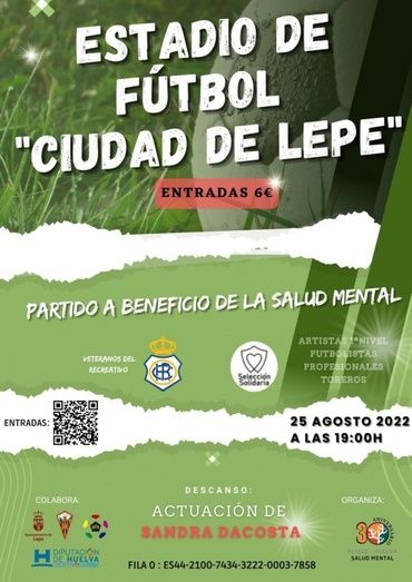 Los veteranos del Recre se miden en Lepe a un equipo de artistas y toreros a beneficio de la salud mental