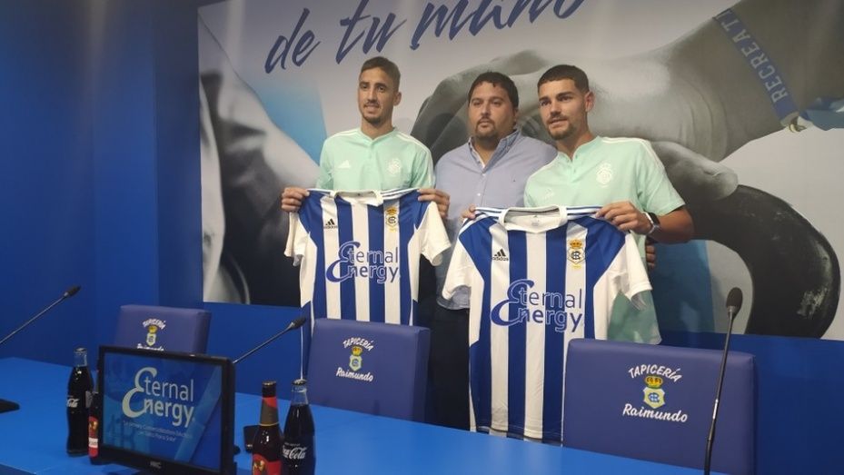 Pablo Caballero y Adrián Crespo aceptan el reto: “Ojalá podamos llevar al Recre lo más arriba posible”