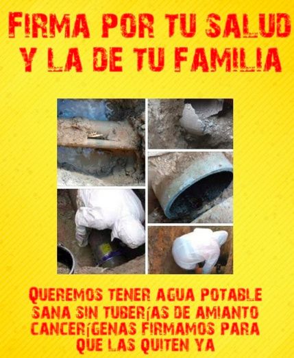 Vecinos de Beas recogen firmas para que se eliminen las tuberías de amianto