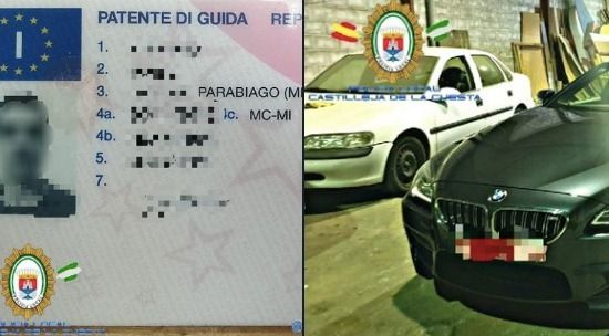 Arrestan en Sevilla a un onubense que conducía con un carné italiano falsificado
