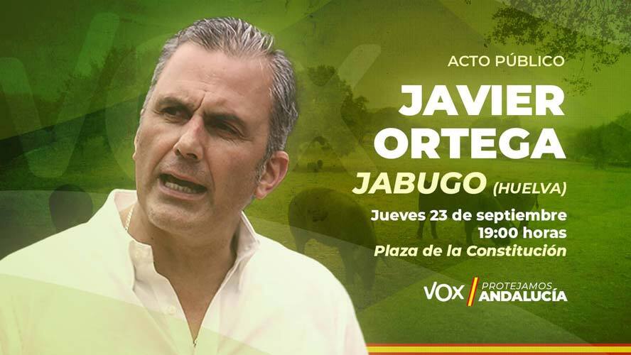 Ortega Smith convoca a los seguidores de Vox a un acto público en Jabugo en defensa del sector cárnico