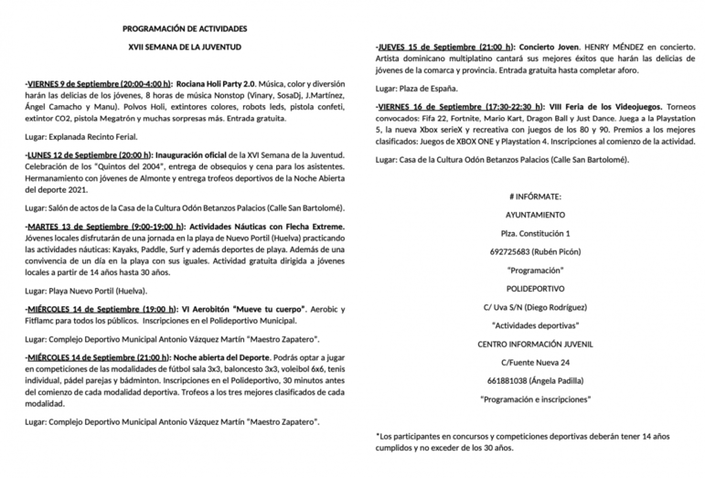 Henry Méndez, uno de los destacados de la Semana de la Juventud de Rociana