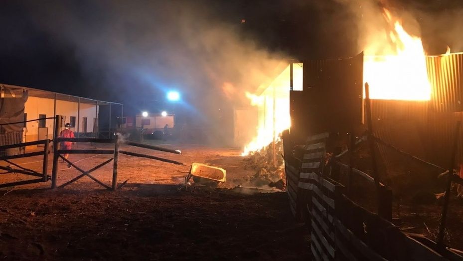 Sofocan un incendio en un pajar de Almonte logrando que los animales que estaban en las cuadras salieran ilesos
