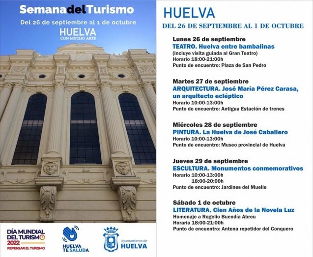 Huelva celebrará el Día Mundial del Turismo con cinco visitas guiadas por la ciudad
