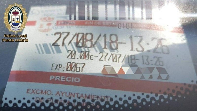 Seis meses de prisión por falsificar tickets de la zona ORA en Punta Umbría