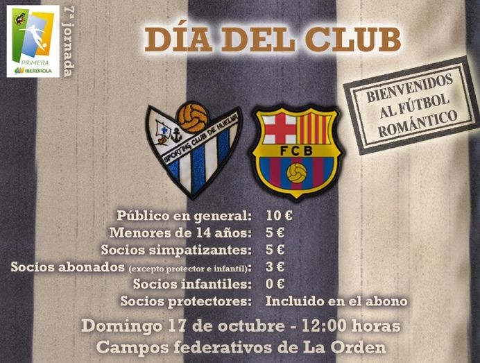 El Sporting Huelva declara día del club el choque ante el FC Barcelona