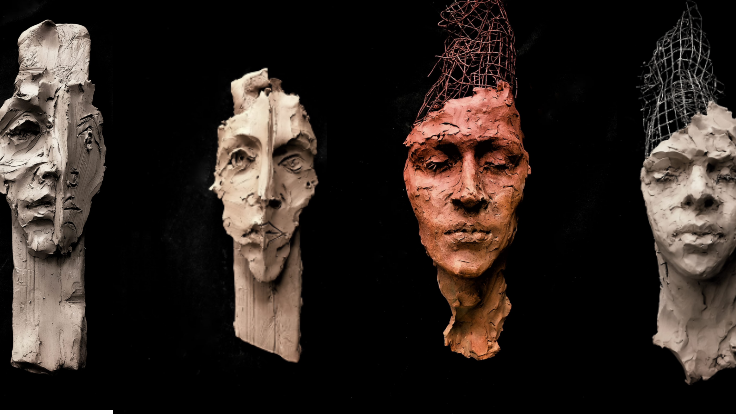 Martín Lagares expone las 19 esculturas de 'Entes y máscaras' en Blue Ox Huelva