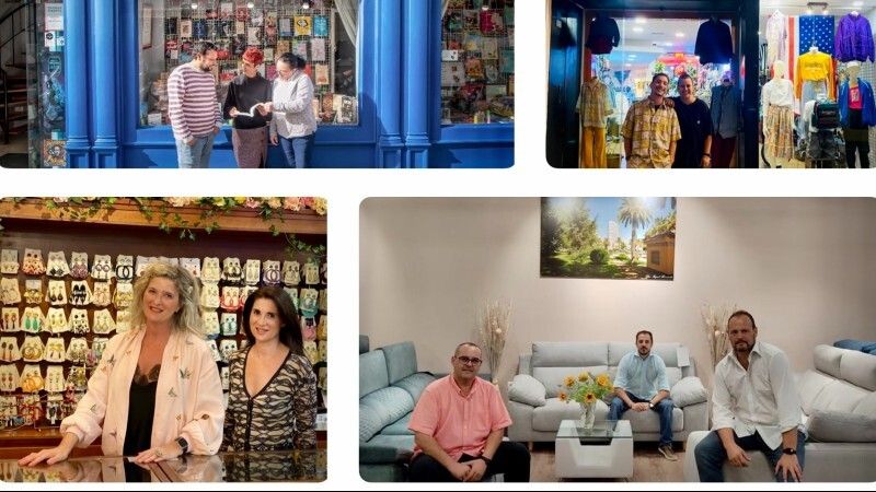 Librería Saltés, El Ajolí, Calzados Aurora Jiménez, Merkadescanso, Muebles Jorma y Papagayo Vintage, Premios al Comercio 2021