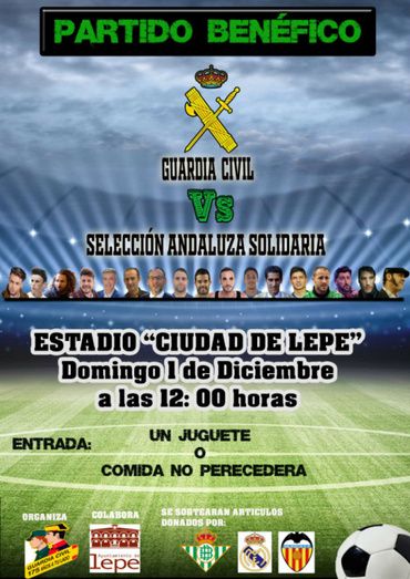 Artistas y exfutbolistas se medirán a agentes de la Guardia Civil en un partido benéfico