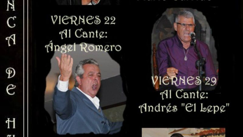 Ángel Romero y Lorenzo Rodríguez en la Peña Flamenca de Huelva