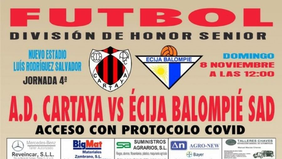 El Isla aplaza su partido por covid, el Cartaya recibe al desconfinado Écija y el Bollullos reclama la suspensión de la Liga 