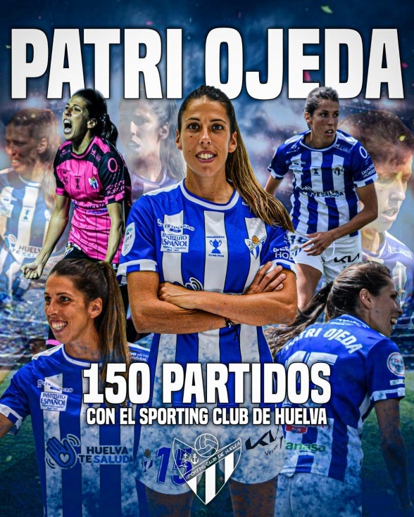 Patri Ojeda alcanza los 150 partidos con el Sporting Huelva