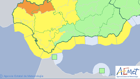 La Aemet amplía los avisos previstos para este lunes: naranja por viento y amarillo por lluvias