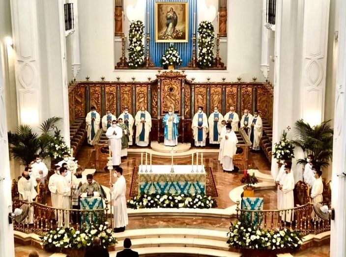 La catedral celebra la festividad de la Inmaculada Concepción, patrona de la Diócesis de Huelva 