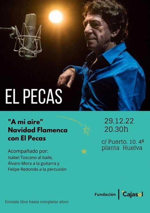 La Fundación Cajasol programa para este jueves un espectáculo de Navidad flamenca con El Pecas