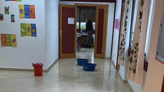 Las últimas lluvias obligan a desalojar el colegio José Nogales de Aracena: las clases serán telemáticas hasta nueva orden