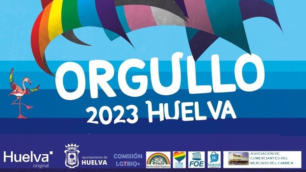 Parte del cartel del Día del Orgullo en Huelva 2023