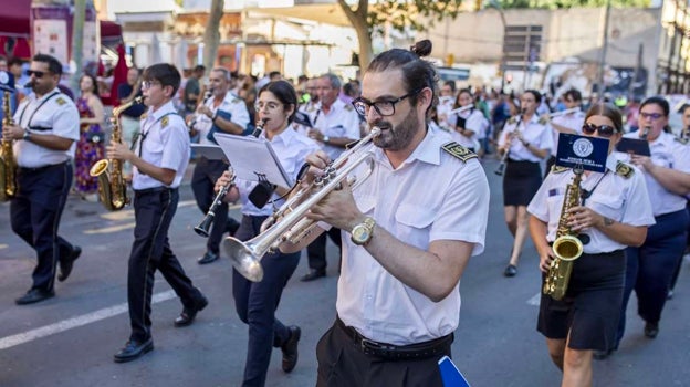 La banda de música llega la Plaza de la Merced