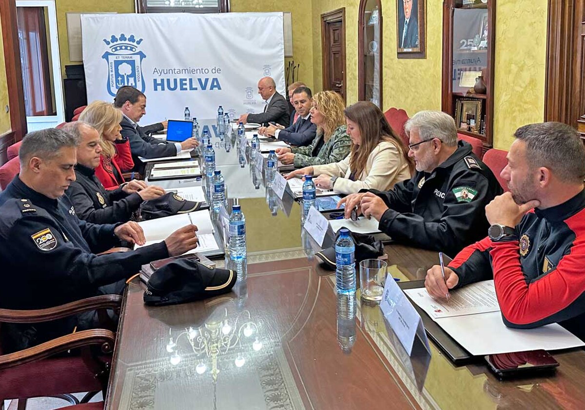 Imagen de la reunión de la Junta Local de Seguridad de Huelva