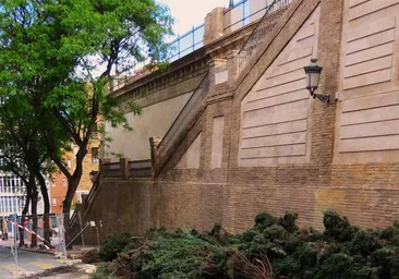 La Junta obliga al Ayuntamiento de Huelva a talar los cipreses que tapaban el muro lateral de la Iglesia de San Pedro