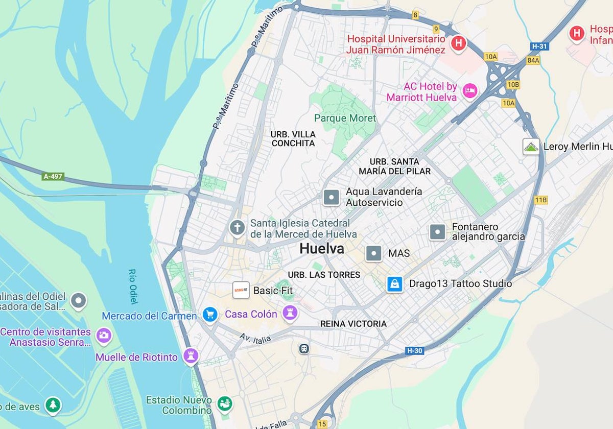 Mapa de Huelva
