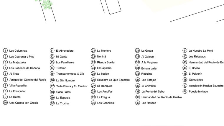 Así queda el plano de la Feria del Caballo de Huelva 2024 con la nueva caseta municipal