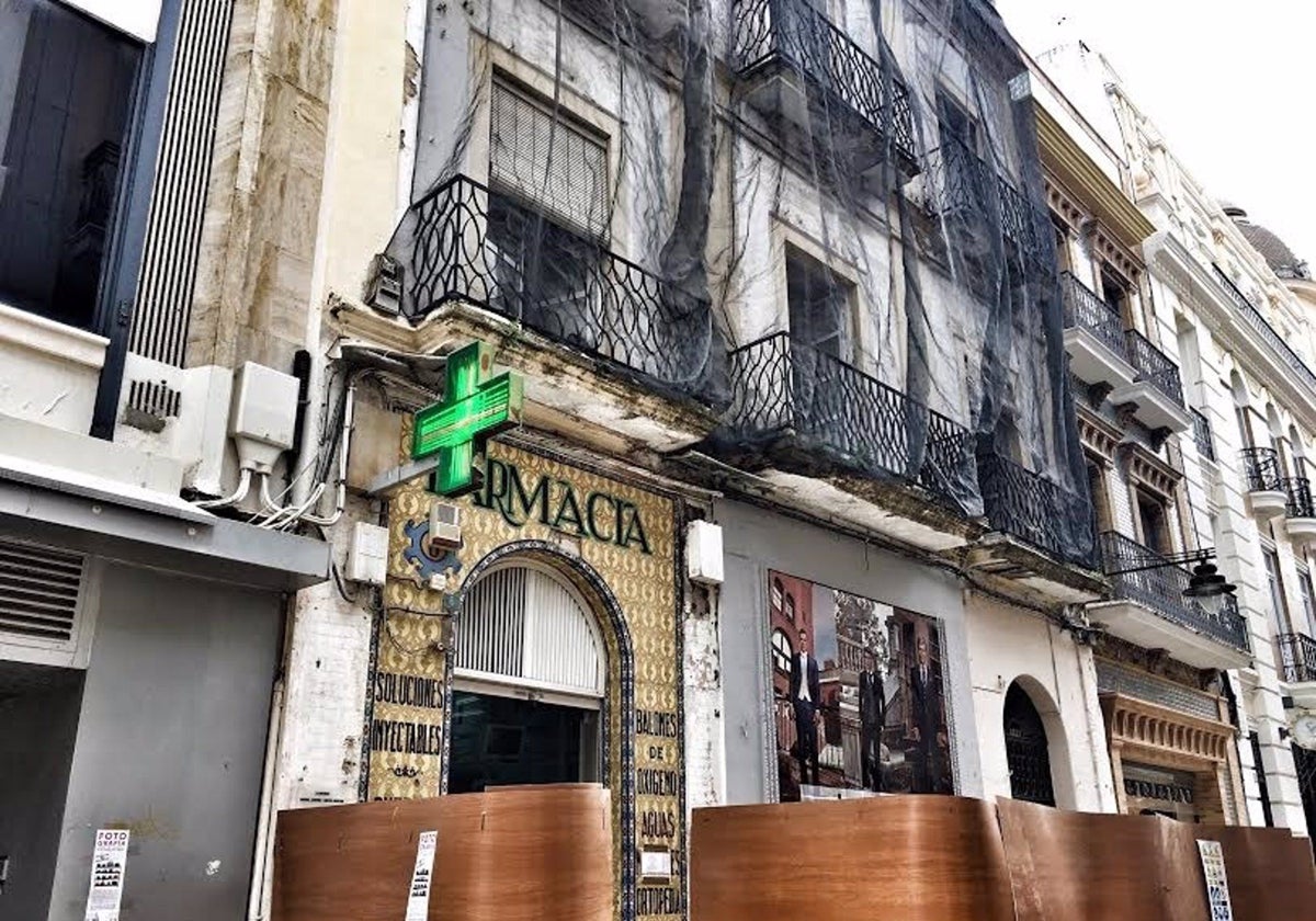 Edificio de la calle Concepción de Huelva que fue derribado