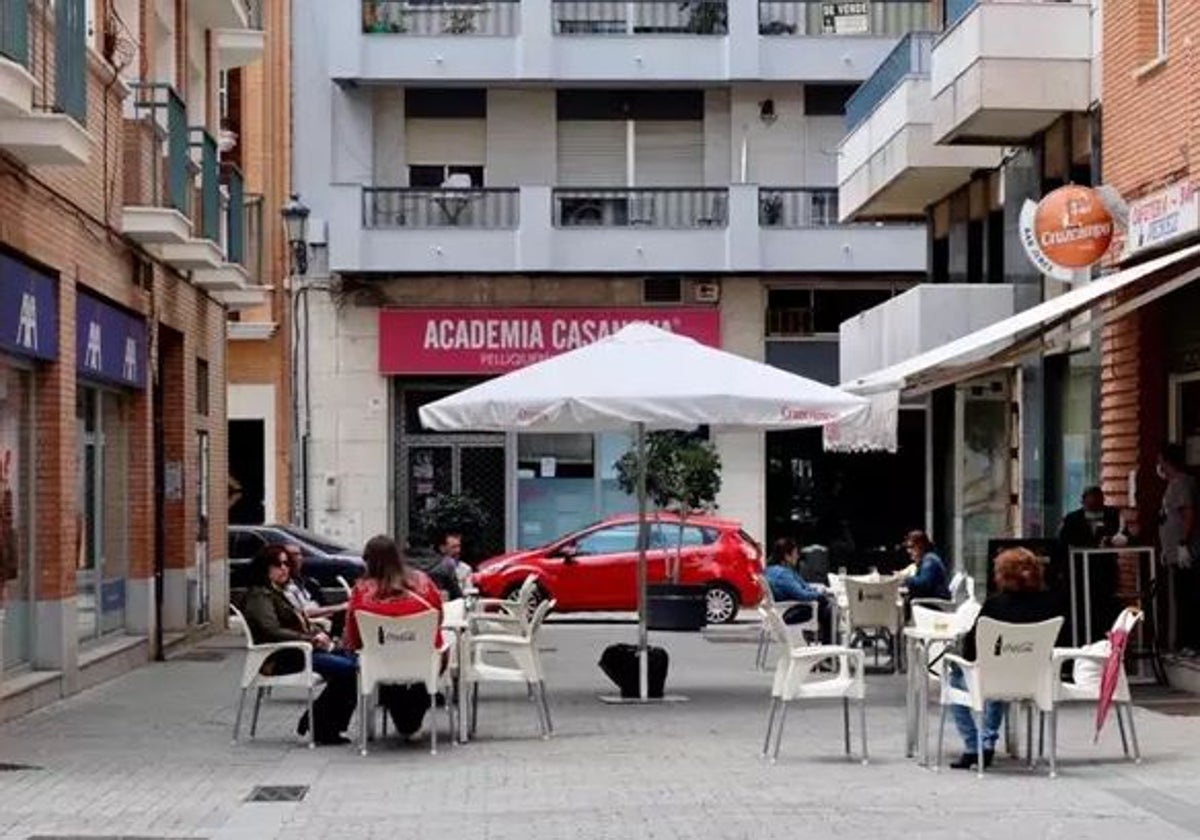 Terraza de un bar del centro de Huelva