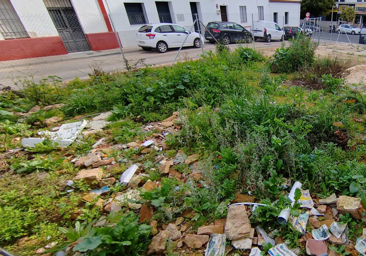 Un solar abandonado en la barriada de Huerto Paco de la capital