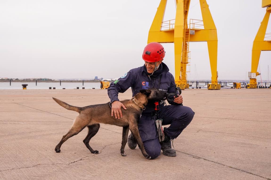 Escuela canina de rescate en los escombros de Expofrisa
