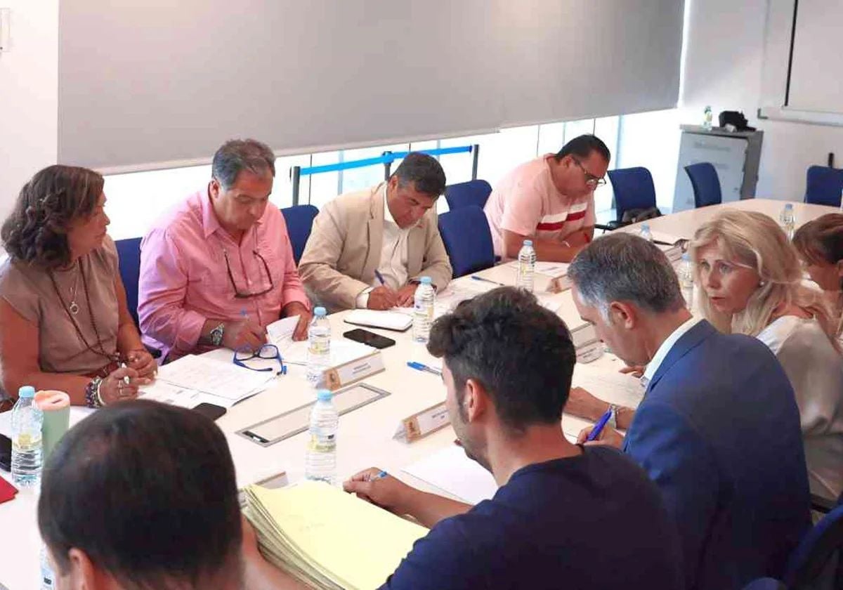 Imagen de archivo de la comisión de seguimiento con la subdelegada a la derecha