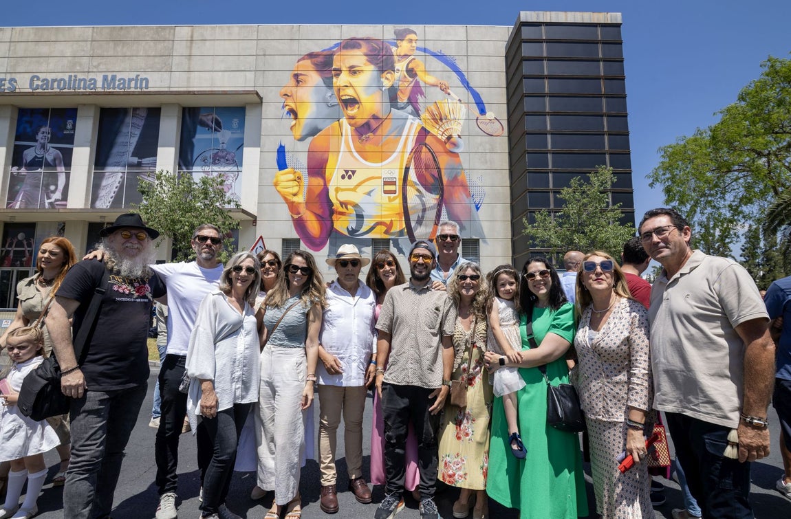 El mural de Carolina Marín, en imágenes