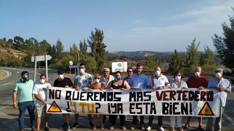 Una de las muchas protestas contra el vertedero de Nerva