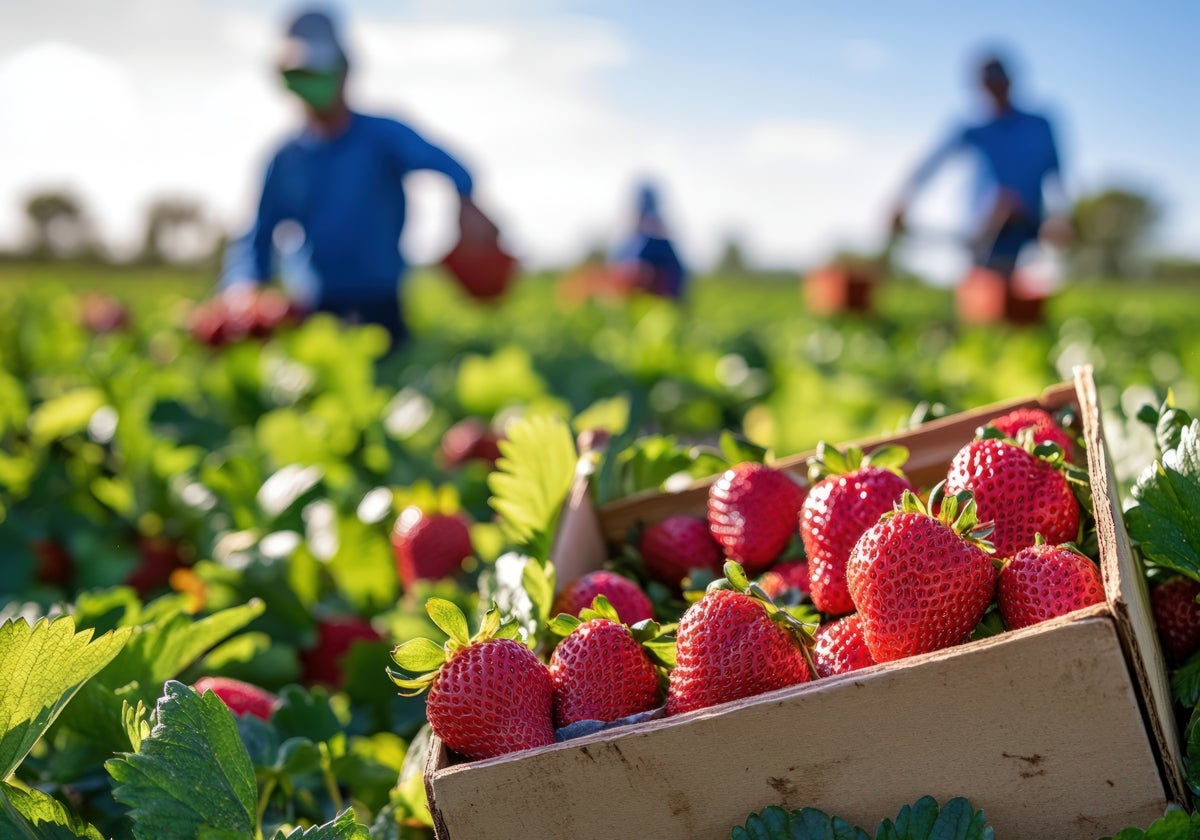 Recolección de fresas
