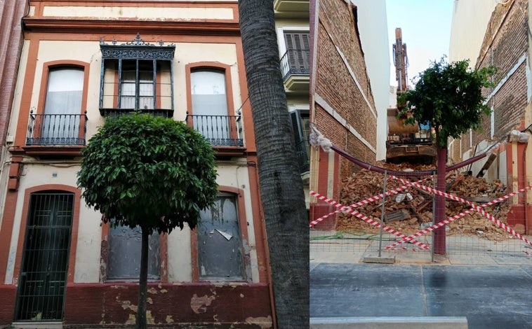 Imagen principal - Derriban la histórica casa vinculada a dos de los arquitectos más importantes de Huelva