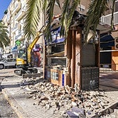 Demolición de kiosco en el Molino de la Vega