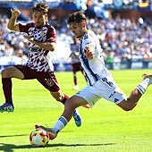 Antonio Arcos durante la derrota cosechada por el Recreativo ante el Xerez CD