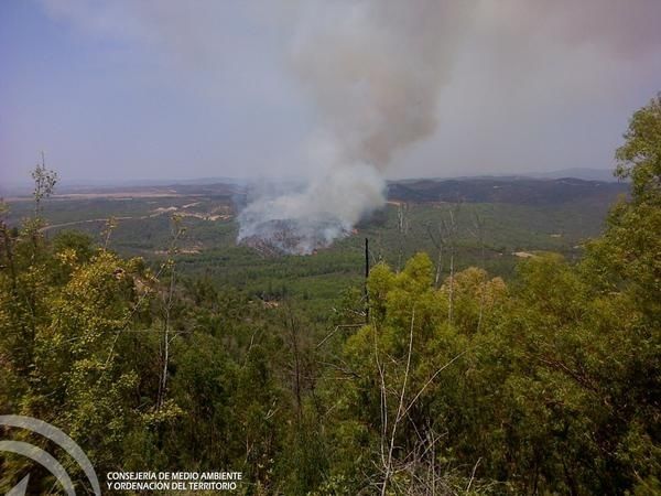Declarado un incendio en un paraje de Almonaster