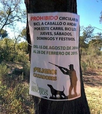 Acuerdo entre cazadores y ciclistas para el uso compartido de un sendero en Hinojos