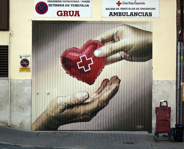 Man o Matic plasma el espíritu de Cruz Roja en su última obra