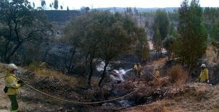 El Infoca da por controlado el incendio de Zalamea y calcula en 40 hectáreas el terreno calcinado