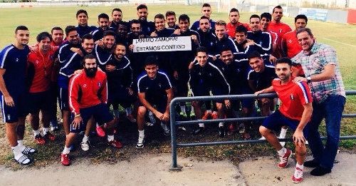La plantilla del Recre le manda un mensaje de ánimo a Zamora