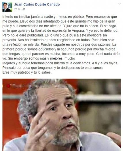 El runrún: Duarte ‘se calienta’ con Willy Toledo