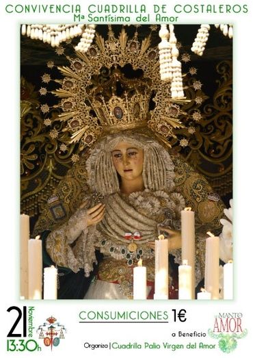 Los costaleros de la Virgen del Amor celebran el próximo sábado su tradicional convivencia