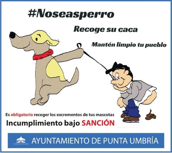 Multas de 150 a 300 euros por no recoger los excrementos de perros en las calles de Punta Umbría
