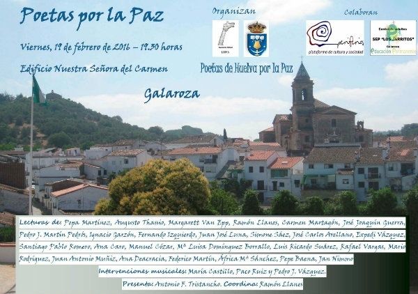 Los Poetas de Huelva por la Paz ofrecen un recital en Galaroza