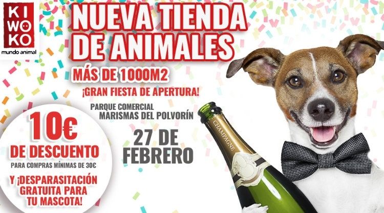 Kiwoko abre este sábado en Huelva con desparasitación gratuita y otras promociones para animales de compañía