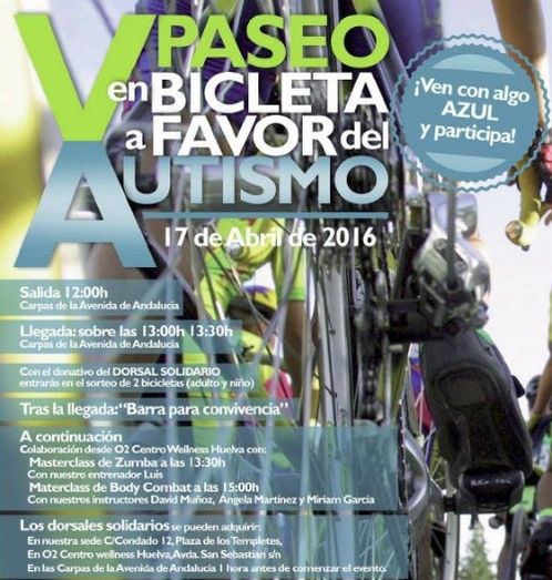 Ánsares organiza para este domingo la quinta edición del Paseo en bicicleta a favor del autismo