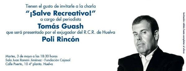 Tomas Guasch ofrecerá el 3 de mayo una charla bajo el título '¡Salve Recreativo'!
